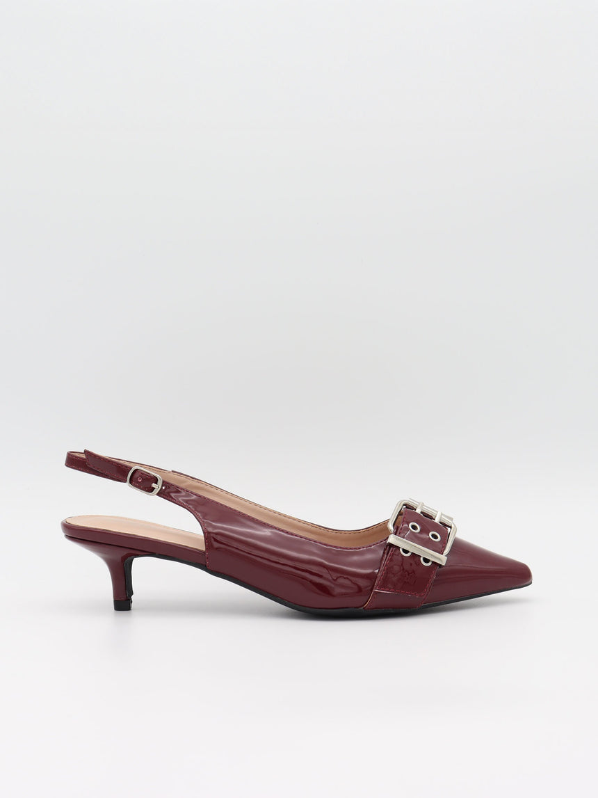 Bobla heels with buckle – Bordeaux