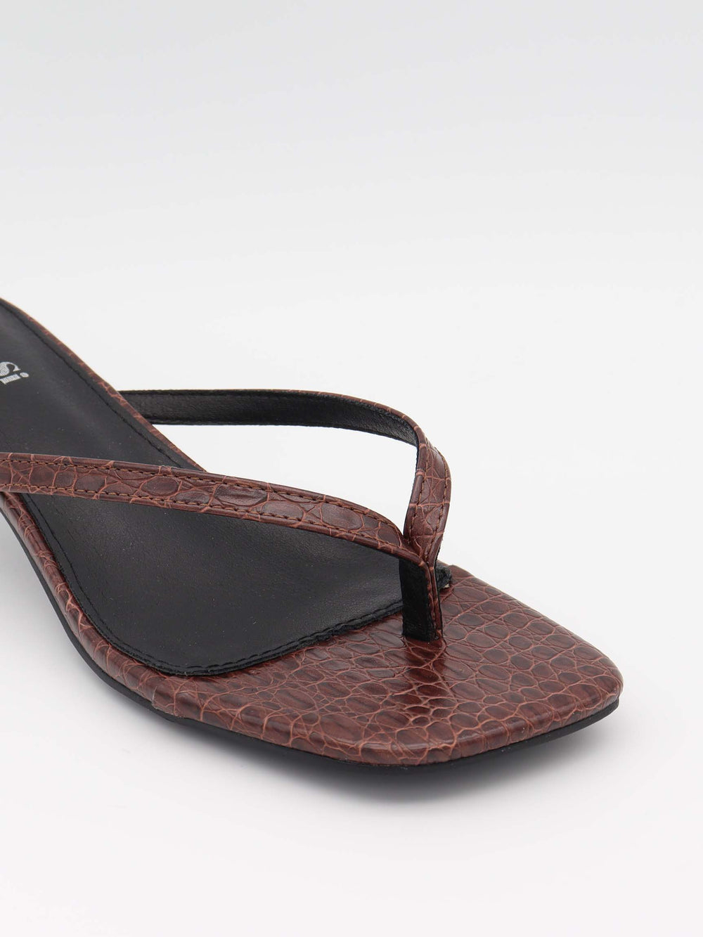 Safine mules with crocodile print – Brown