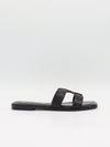 Paula sandals with crocodile print – Black