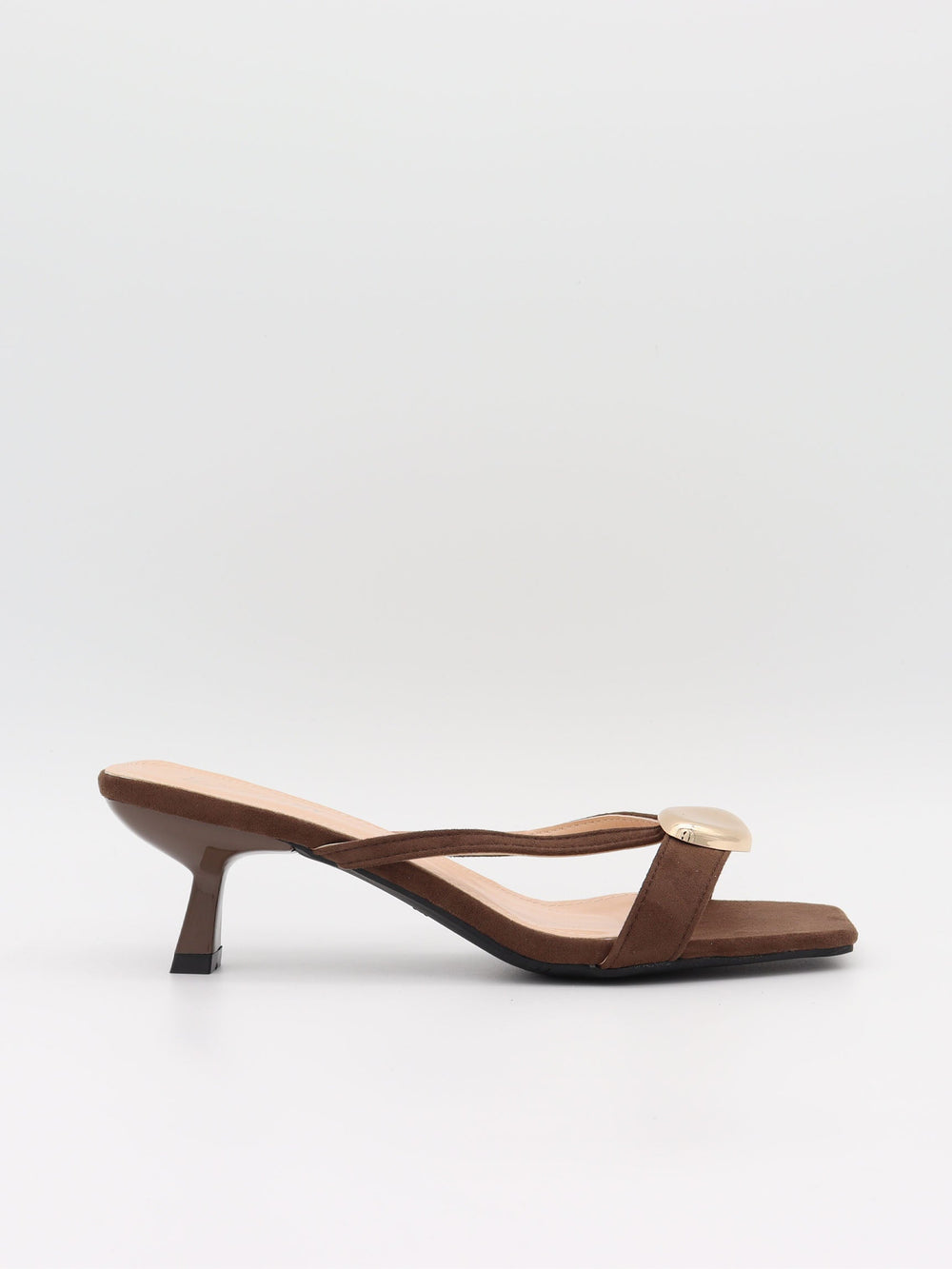 Annaline mules with gold detail - Brown/gold