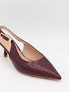 Karline slingback mules with crocodile print – Dark red