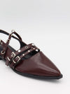 Saga slingback sandals with buckle details – Dark Red