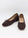 Yuna ballerina with heel - Dark brown