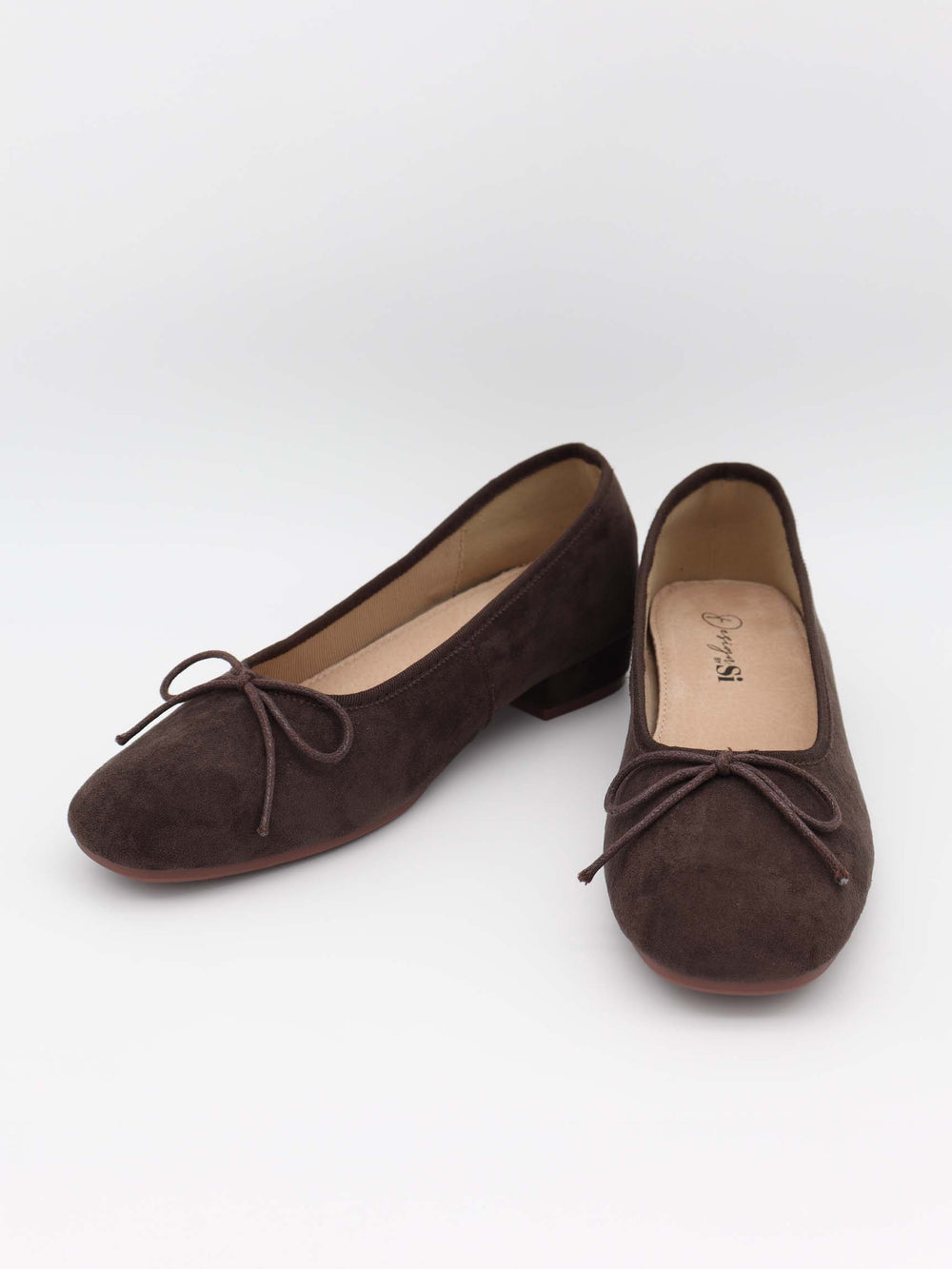 Yuna ballerina with heel - Dark brown
