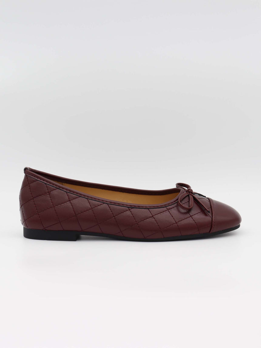 Tessa ballerina with bow - Reddish brown