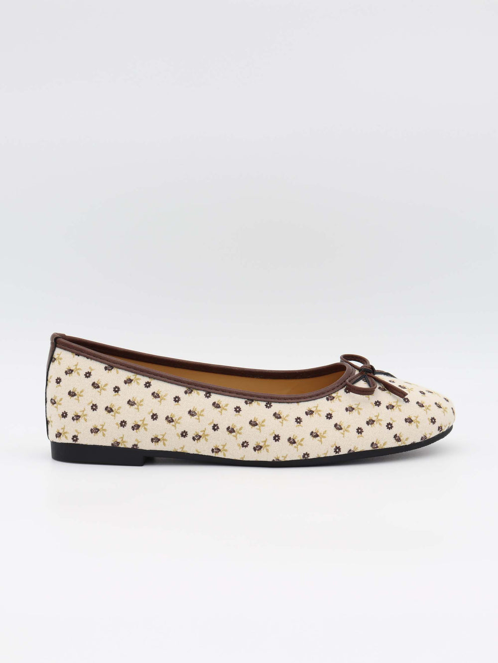 Aureli ballerina with flowers - White/brown