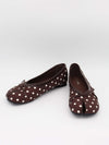 Tovea Split Toe Ballerina with Polka Dots - Brown/White