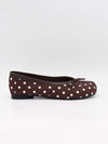 Tovea Split Toe Ballerina with Polka Dots - Brown/White