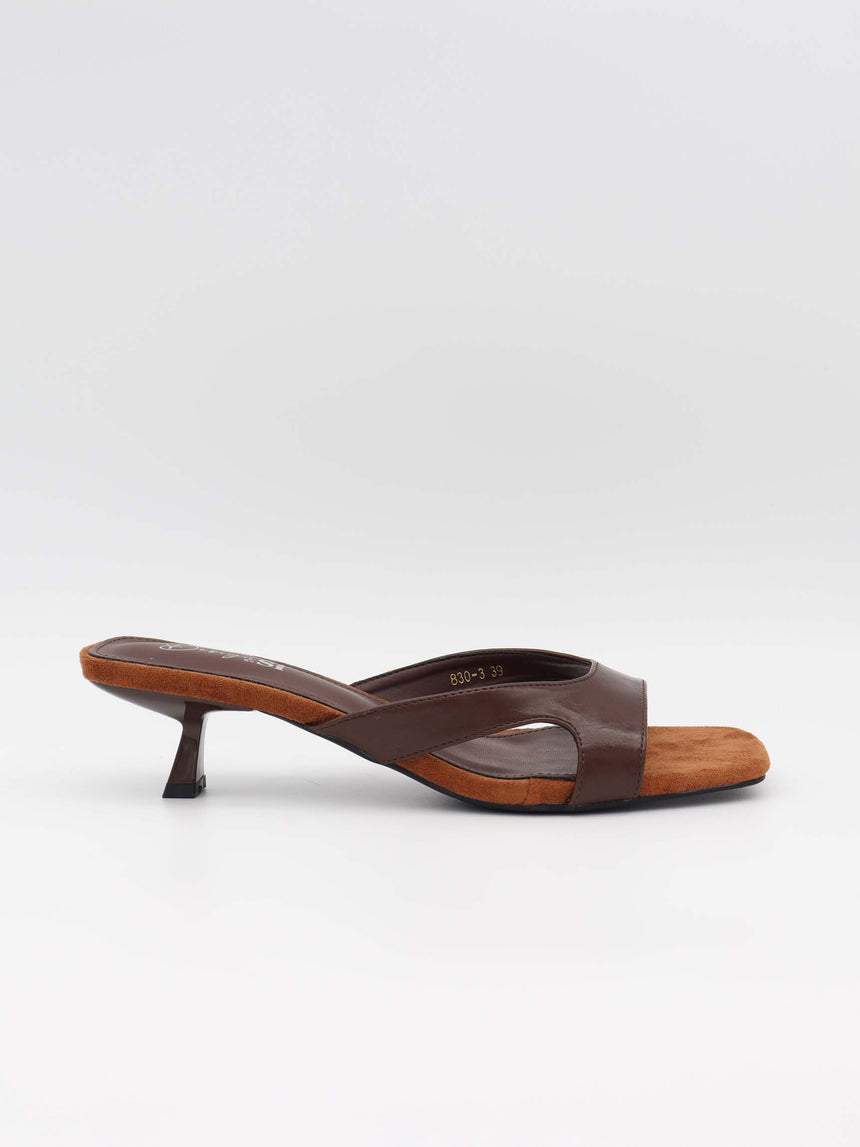 Bridget sandal heels - Dark brown/Cognac