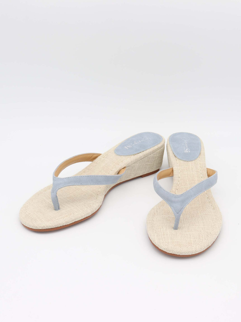 Lavina wedge heel sandal - Light Blue/beige