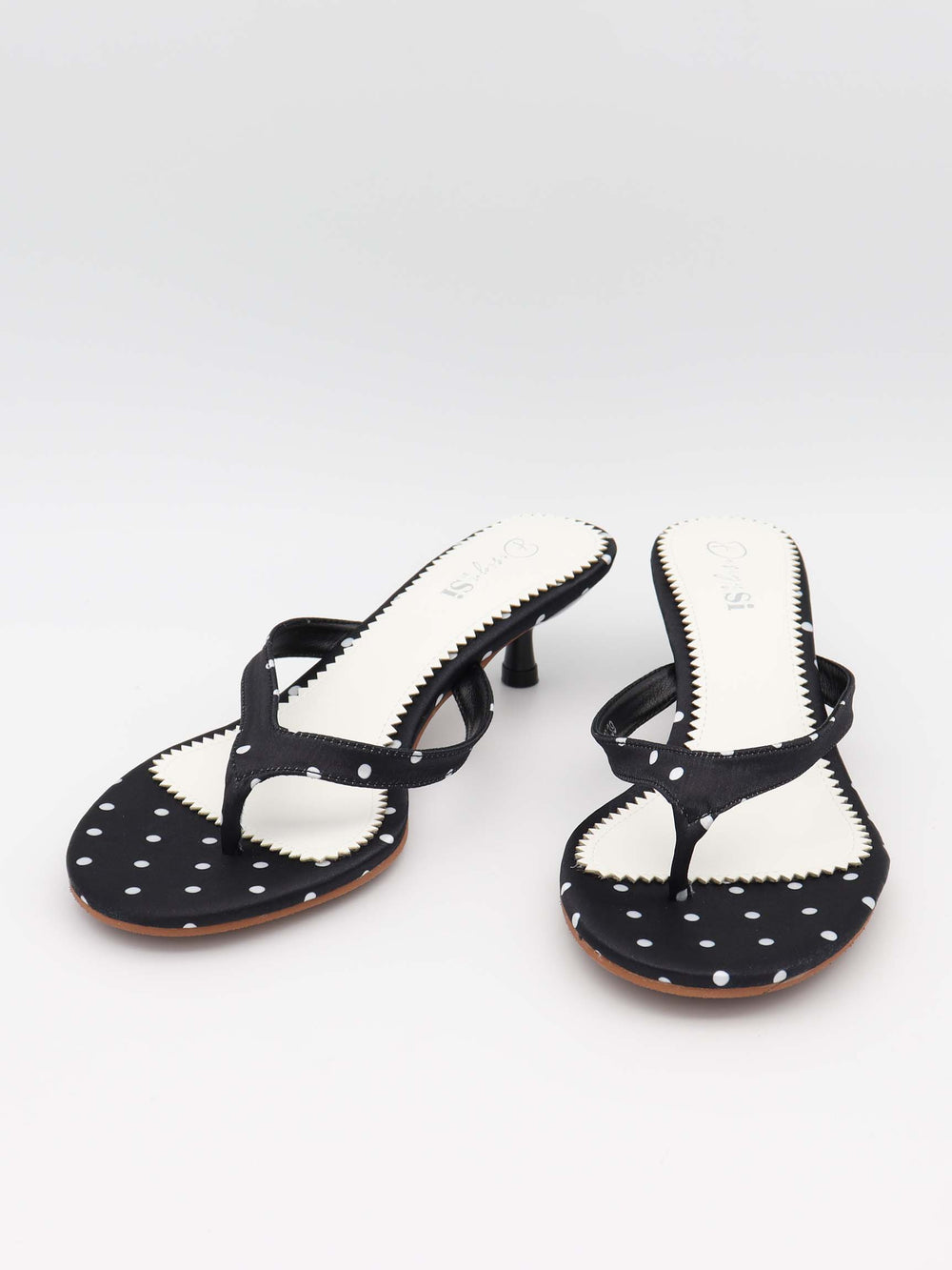 Pepita Heeled Sandal with Polka Dots - Black/White
