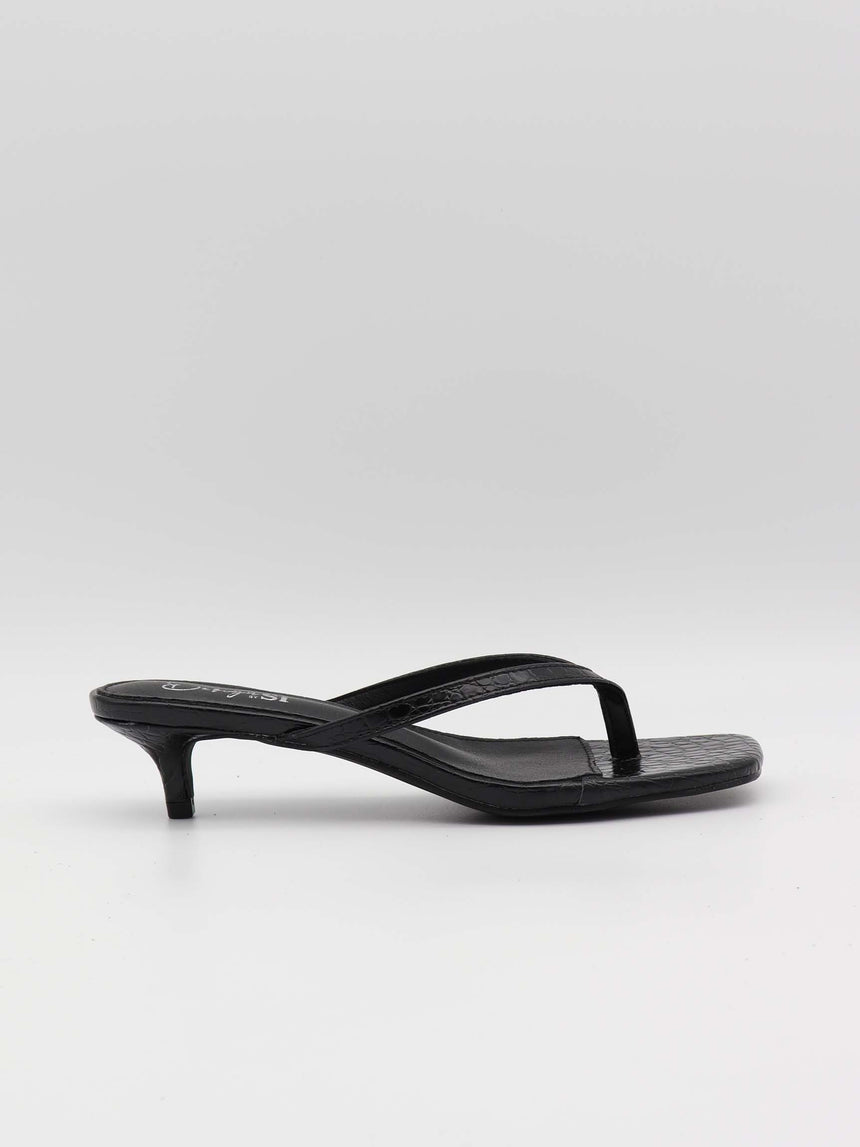 Safine mules with crocodile print - Black