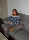 Odetta striped sweater - White/navy