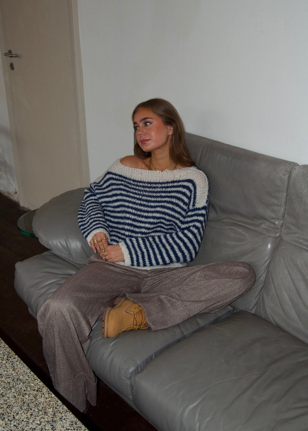 Odetta striped sweater - White/navy