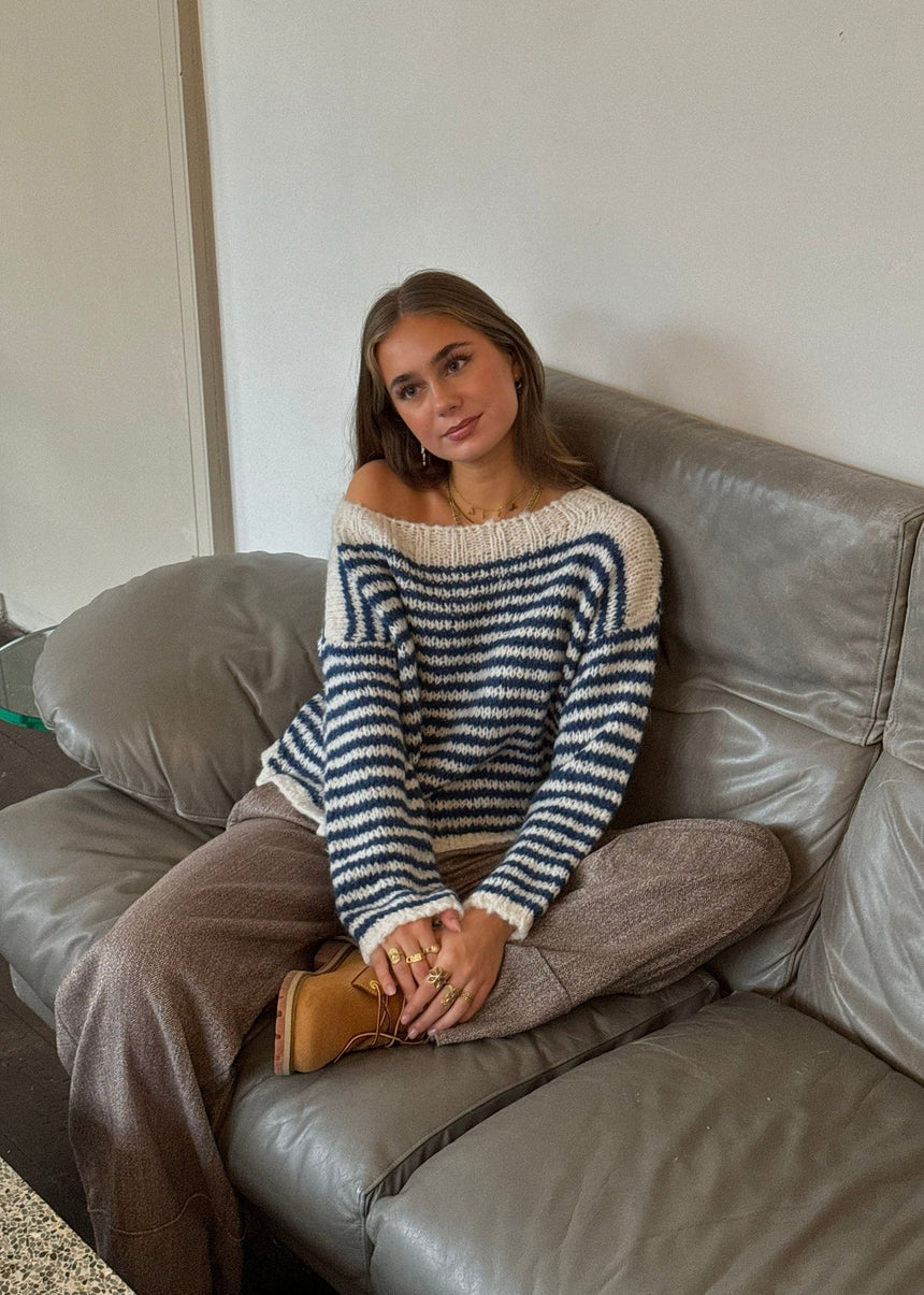 Odetta striped sweater - White/navy