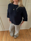 Hedvig knitted sweater with short sleeves – Navy