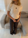 Mirella short-sleeve cable knit - White