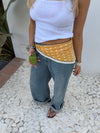 Scarf with polka dots – Yellow/white