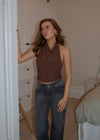 Dora halterneck top - Brown