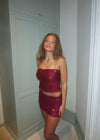Jolie sequin tube top - Burgundy