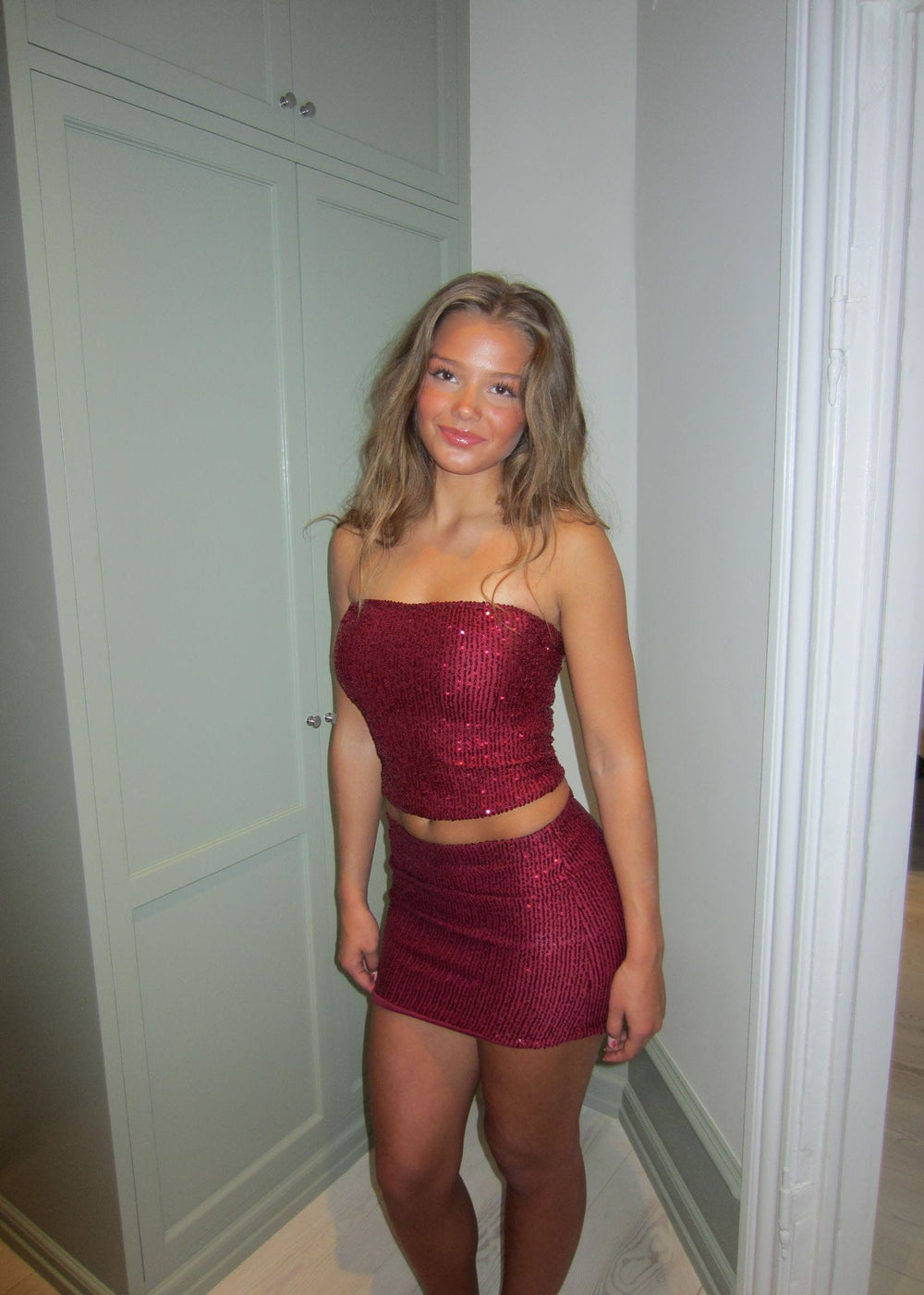 Jolie sequin tube top - Burgundy