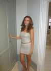 Jolie sequin tube top - Beige/Silver