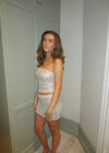 Jolie sequin tube top - Beige/Silver