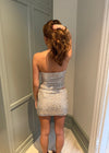 Jolie sequin tube top - Beige/Silver
