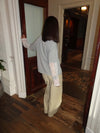 Tulsa t-shirt with lace sleeves - Grey/white