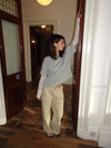 Tulsa t-shirt with lace sleeves - Grey/white