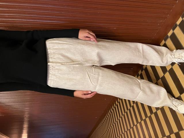 Matilde W linen pants - beige