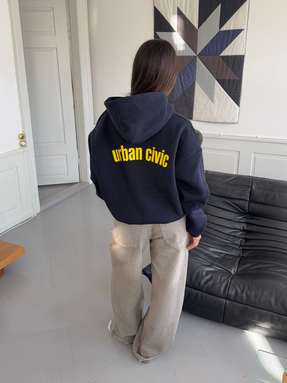 "Urban Civic" oversized hoodie - Navy