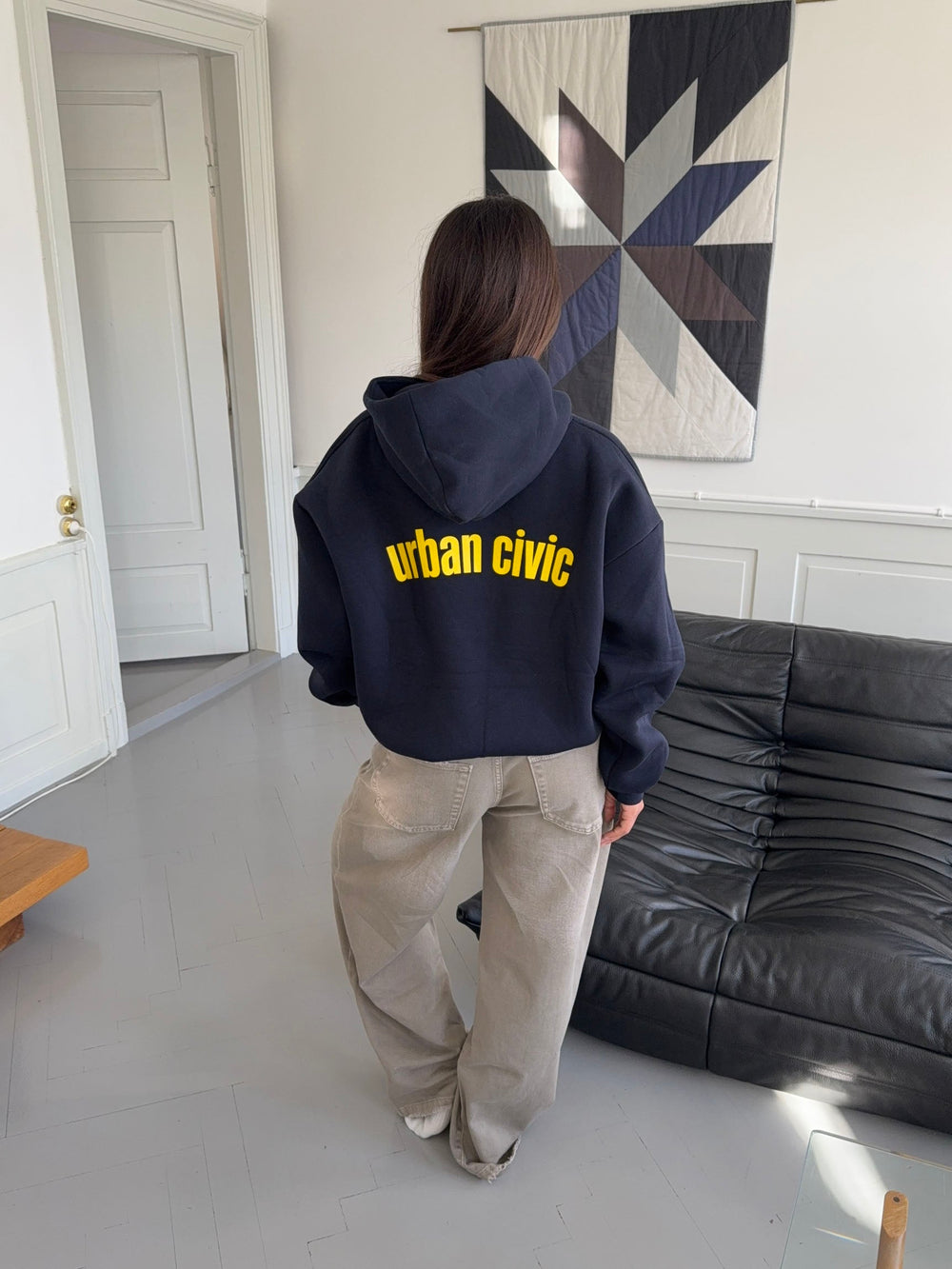 "Urban Civic" oversized hoodie - Navy