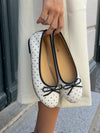 Zelia ballerina with polka dots - White/black