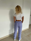 Hilja stribed linen pants - blue