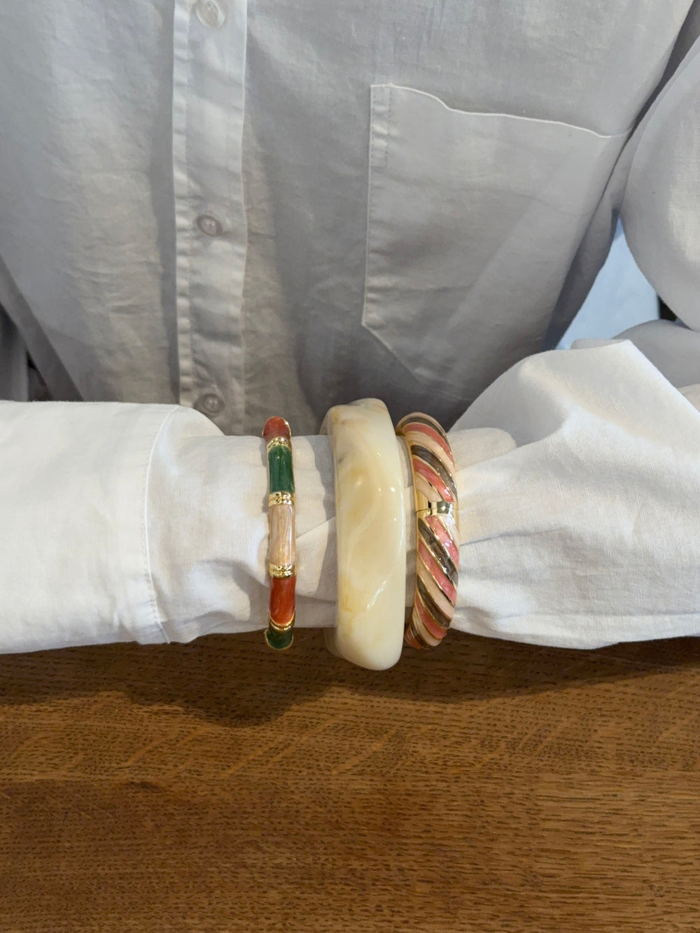 Lykke chunky bracelet – Cream white