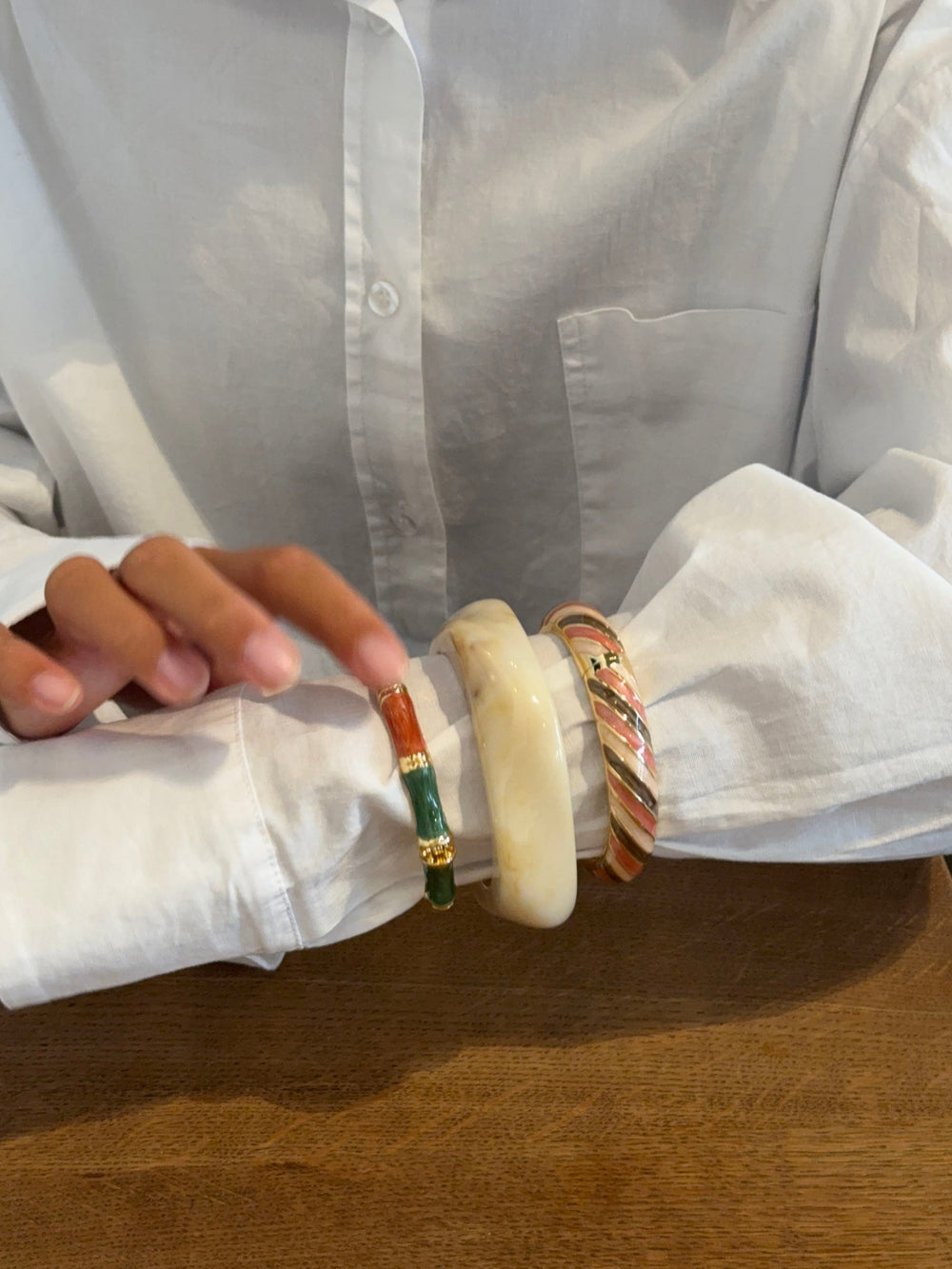 Lykke chunky bracelet – Cream white