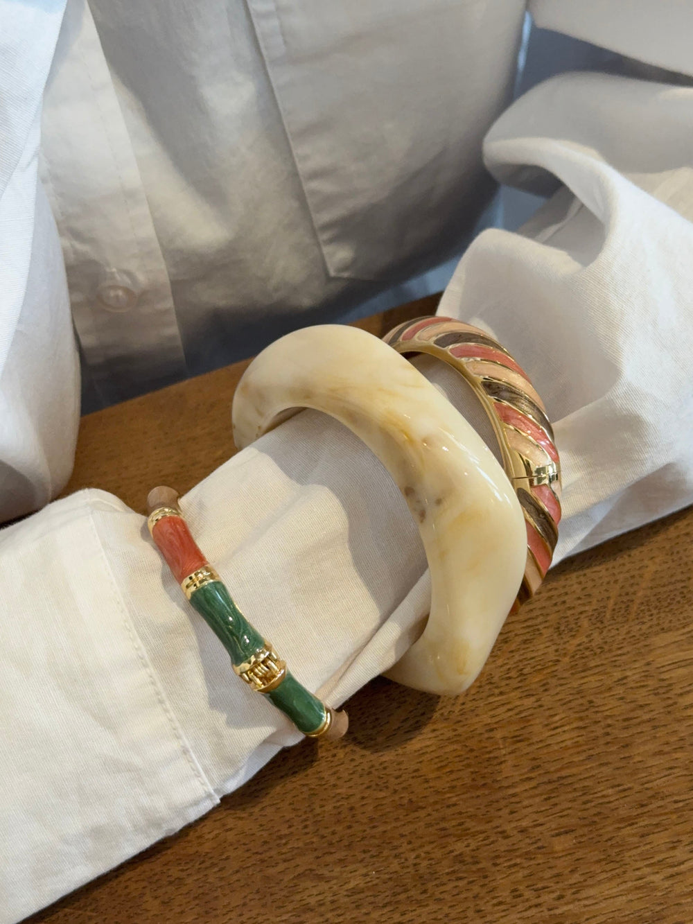 Lykke chunky bracelet – Cream white