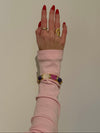 Ebony striped bracelet – Purple/pink/white