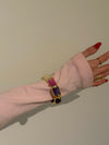 Ebony striped bracelet – Purple/pink/white