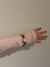 Ebony striped bracelet – Purple/pink/white