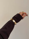 Ebony bracelet with stripes - Nude/brown/white