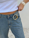 Ebony bracelet with stripes - Light blue/blue/dark blue
