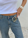 Ebony bracelet with stripes - Light blue/blue/dark blue