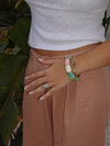 Ebony striped bracelet – Light green/pink/white