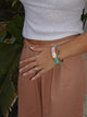 Ebony striped bracelet – Light green/pink/white