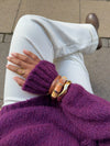 Ebony bracelet with stripes - Brown/beige