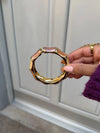 Ebony bracelet with stripes - Brown/beige