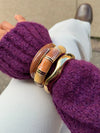 Ebony bracelet with stripes - Brown/beige