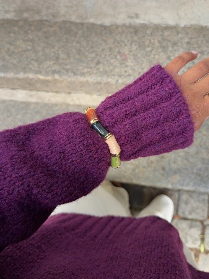 Ebony bracelet with stripes - Multicolored